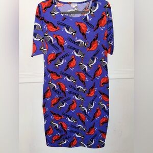 LULAROE (LLR-D0098) SIZE X-LARGE WOMENS SHORT-SLEEVE FITTED DRESS